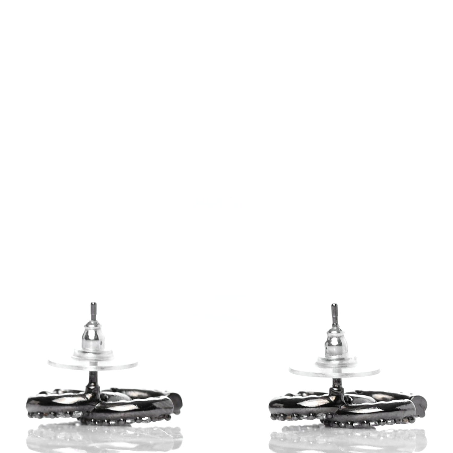 Chanel Ruthenium Crystal CC Earrings 3 of 4