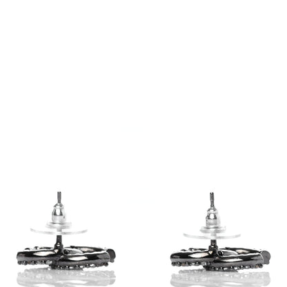 Chanel Ruthenium Crystal CC Earrings 3 of 4