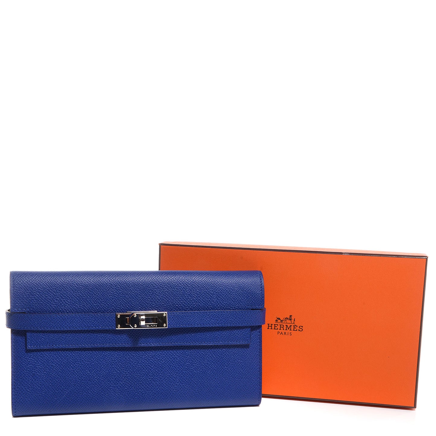 Epsom Kelly Longue Wallet Bleu Electrique