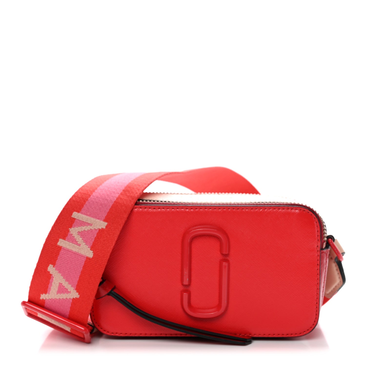 Marc Jacobs Saffiano Small Snapshot Camera Bag Red Beige 1 of 12
