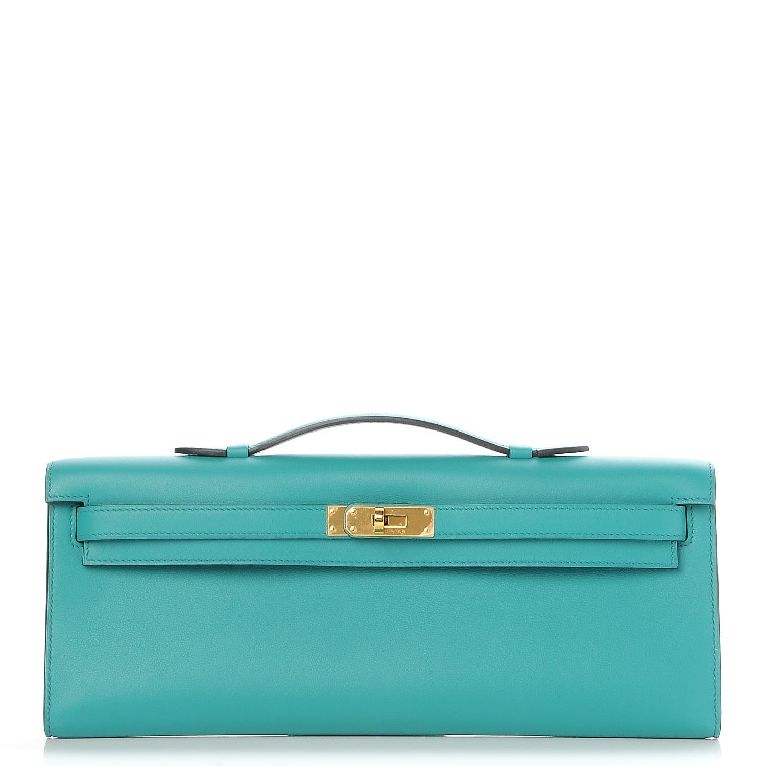 Hermes Swift Kelly Cut Clutch Pochette Bleu Paon 1 of 22
