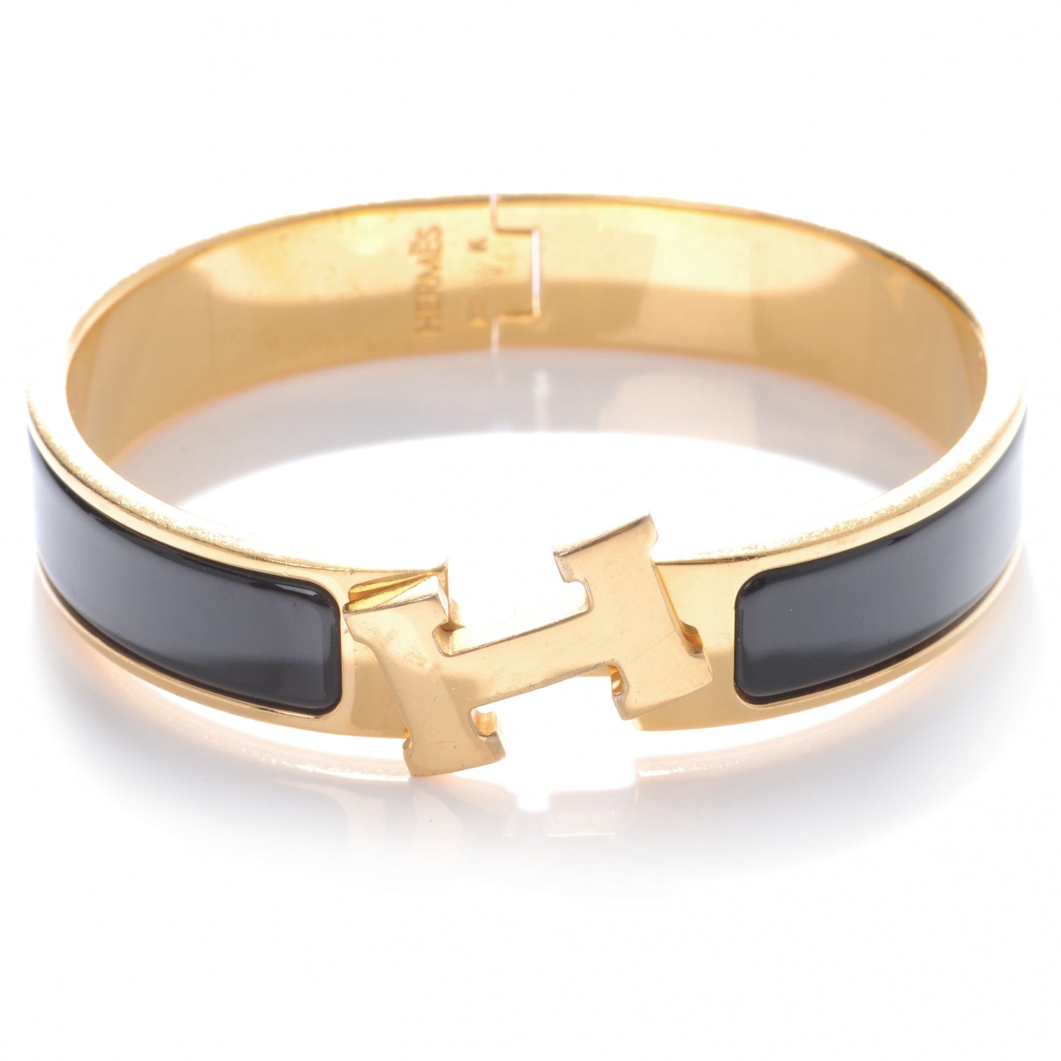 Hermes Enamel Narrow Clic Clac H Bracelet PM Black 3 of 5