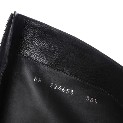 Saint Laurent Calfskin Suede Y Tribute 105 Platform Knee High Boots 38.5 Black 9 of 9