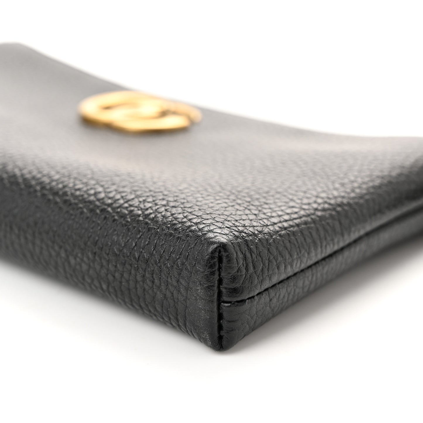 Pebbled Calfskin GG Marmont Zip Chain Bag Black