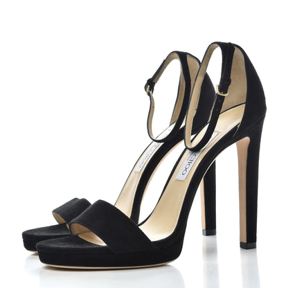 Jimmy Choo Suede Misty 120 Sandals 40 Black 3 of 10