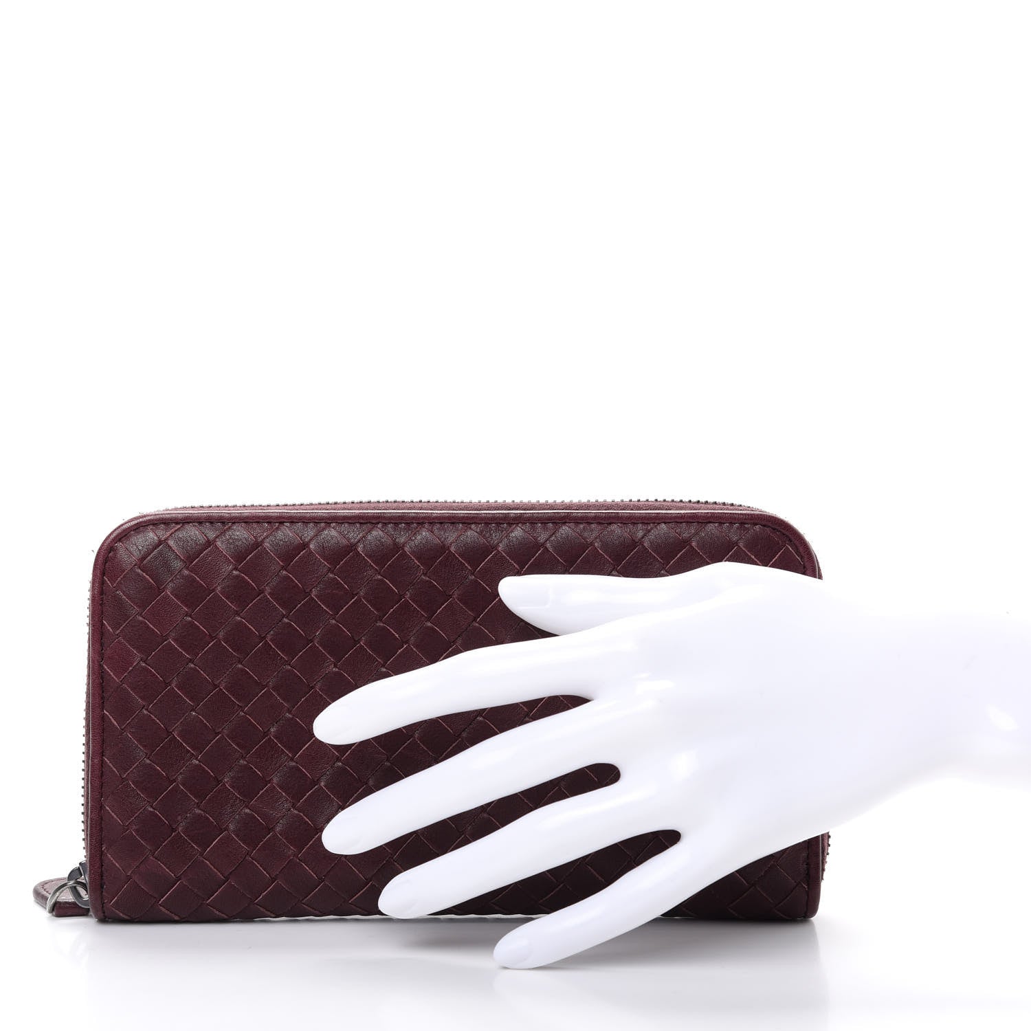 Bottega Veneta Nappa Intrecciato Zip Around Wallet Aubergine 2 of 8