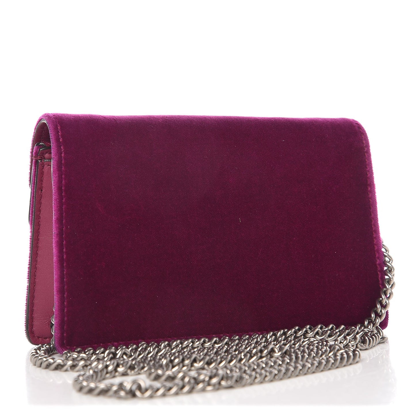 Velvet Super Mini Dionysus Shoulder Bag Fuchsia Violet Cyclamen