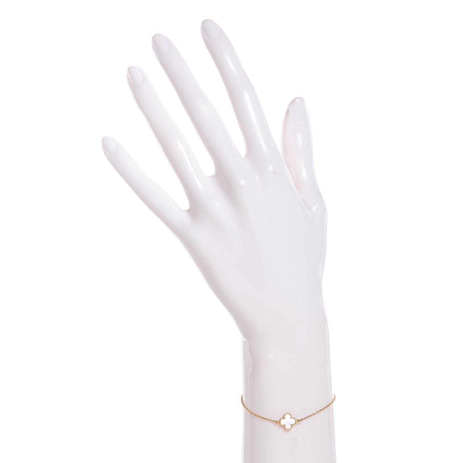Van Cleef & Arpels 18K Yellow Gold Mother of Pearl Sweet Alhambra Bracelet 2 of 5