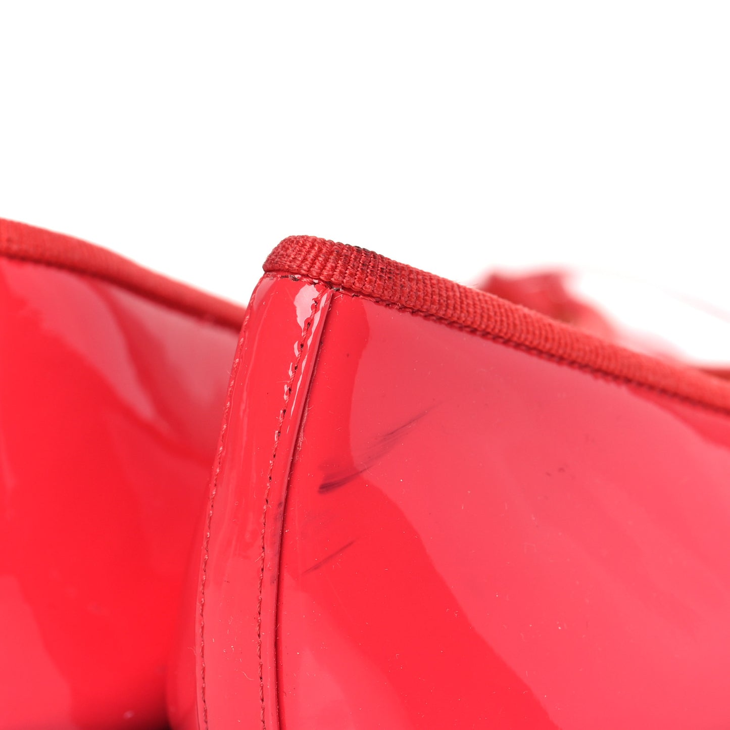 Patent Calfskin CC Cap Toe Ballerina Flats 35.5 Coral