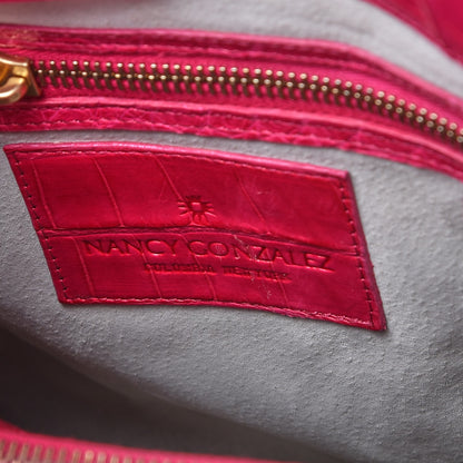 Nancy Gonzalez Crocodile Medium Satchel Fuchsia 6 of 8