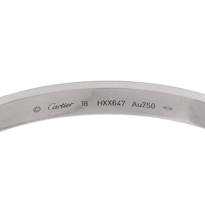 Cartier 18K White Gold LOVE Bracelet 18 7 of 9