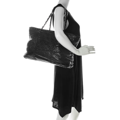 Chanel Lambskin Quilted East West Sharpei Tote Black 2 of 8