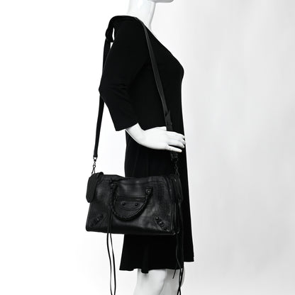 Balenciaga Matte Supple Lambskin Crocodile Embossed Classic Black Hardware S City Black 2 of 10