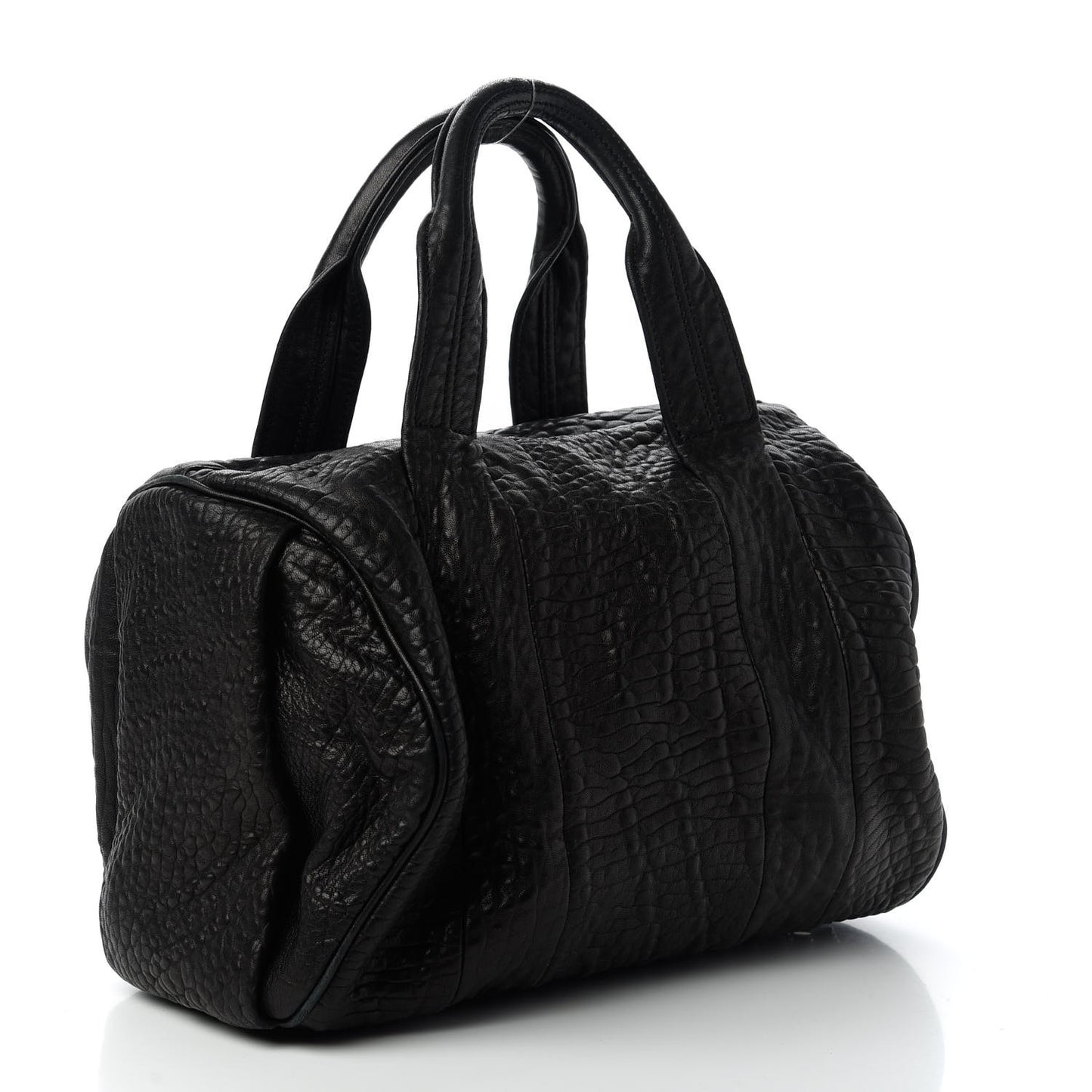 Pebbled Lambskin Rocco Black Matte Black Hardware