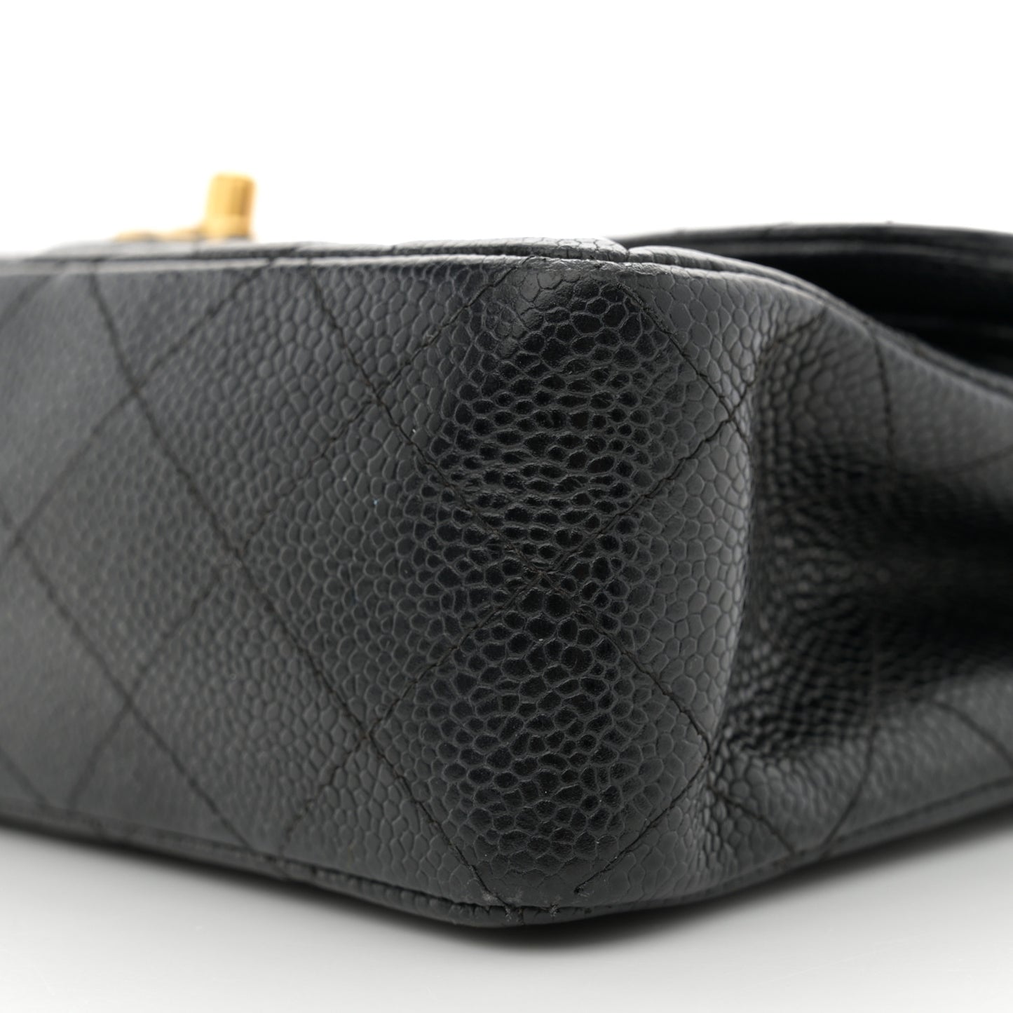Caviar Quilted Small Double Flap Black