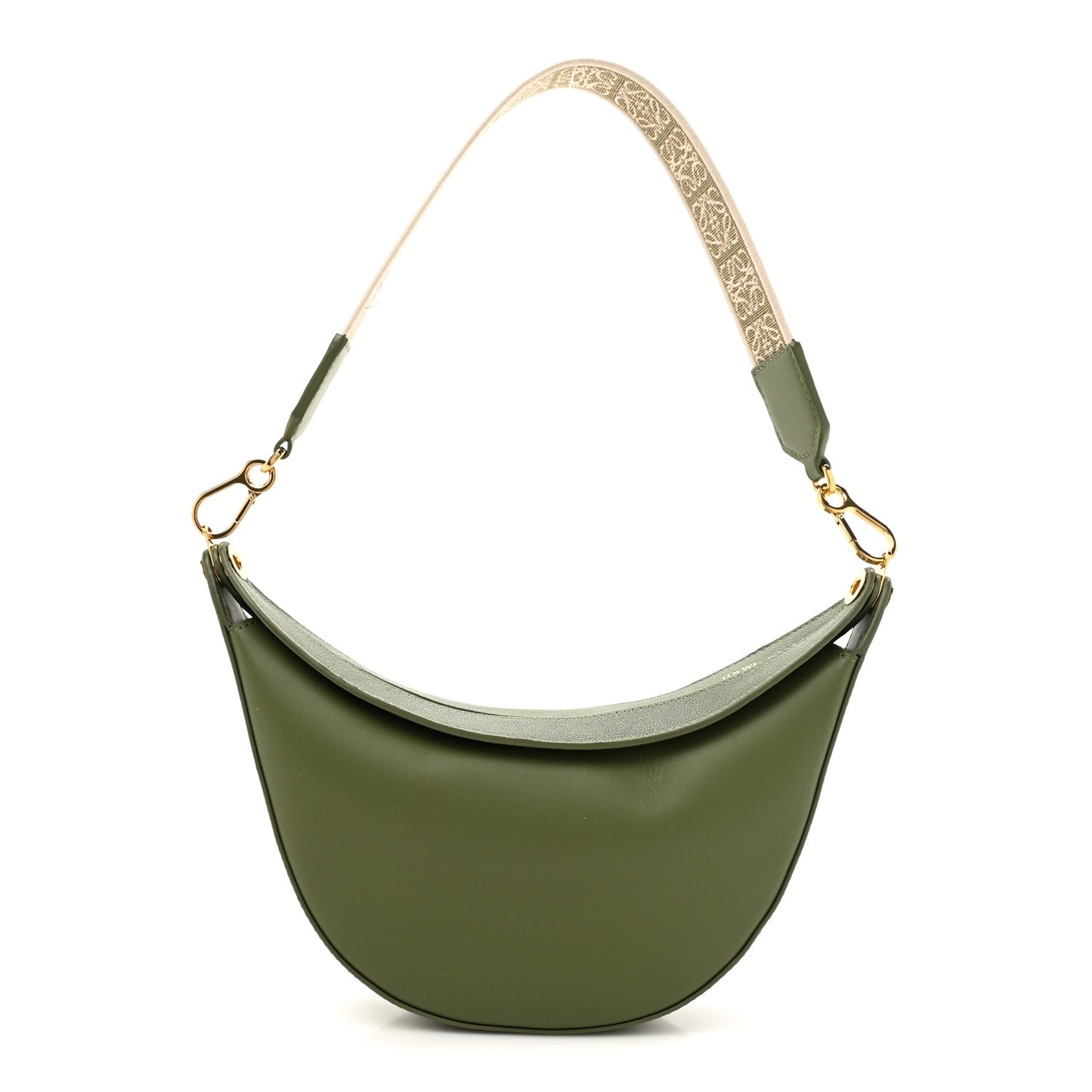 Satin Calfskin Jacquard Luna Bag Avocado Green