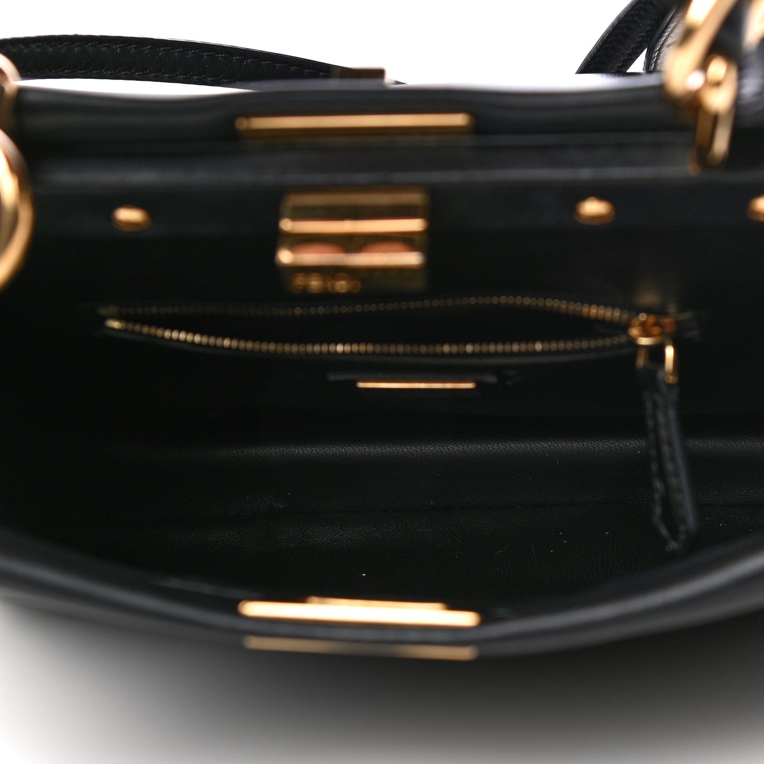 Fendi Nappa Mini Peekaboo Iconic Satchel Black 5 of 11