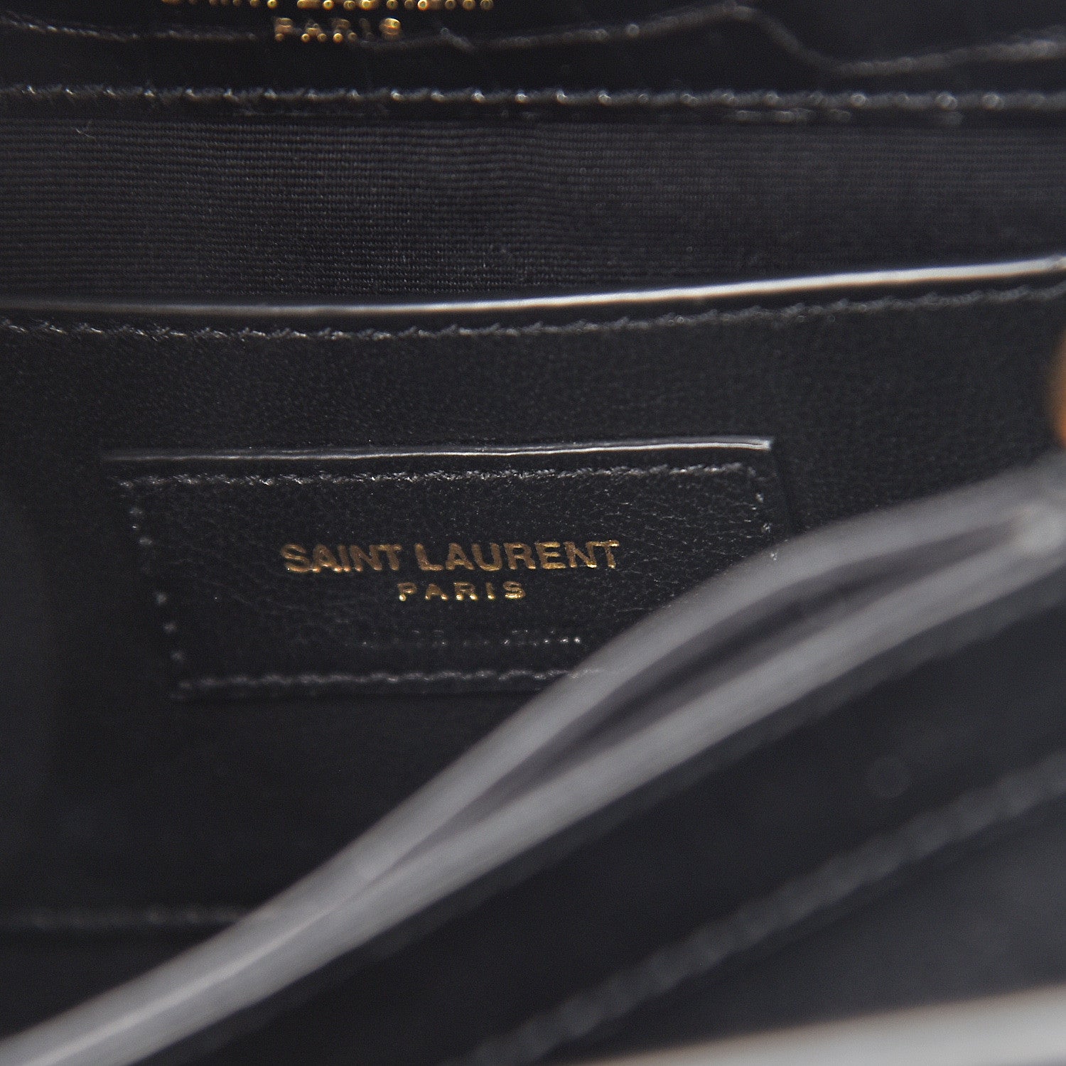 Saint Laurent Calfskin Crocodile Embossed Small Monogram Sunset Black 5 of 8