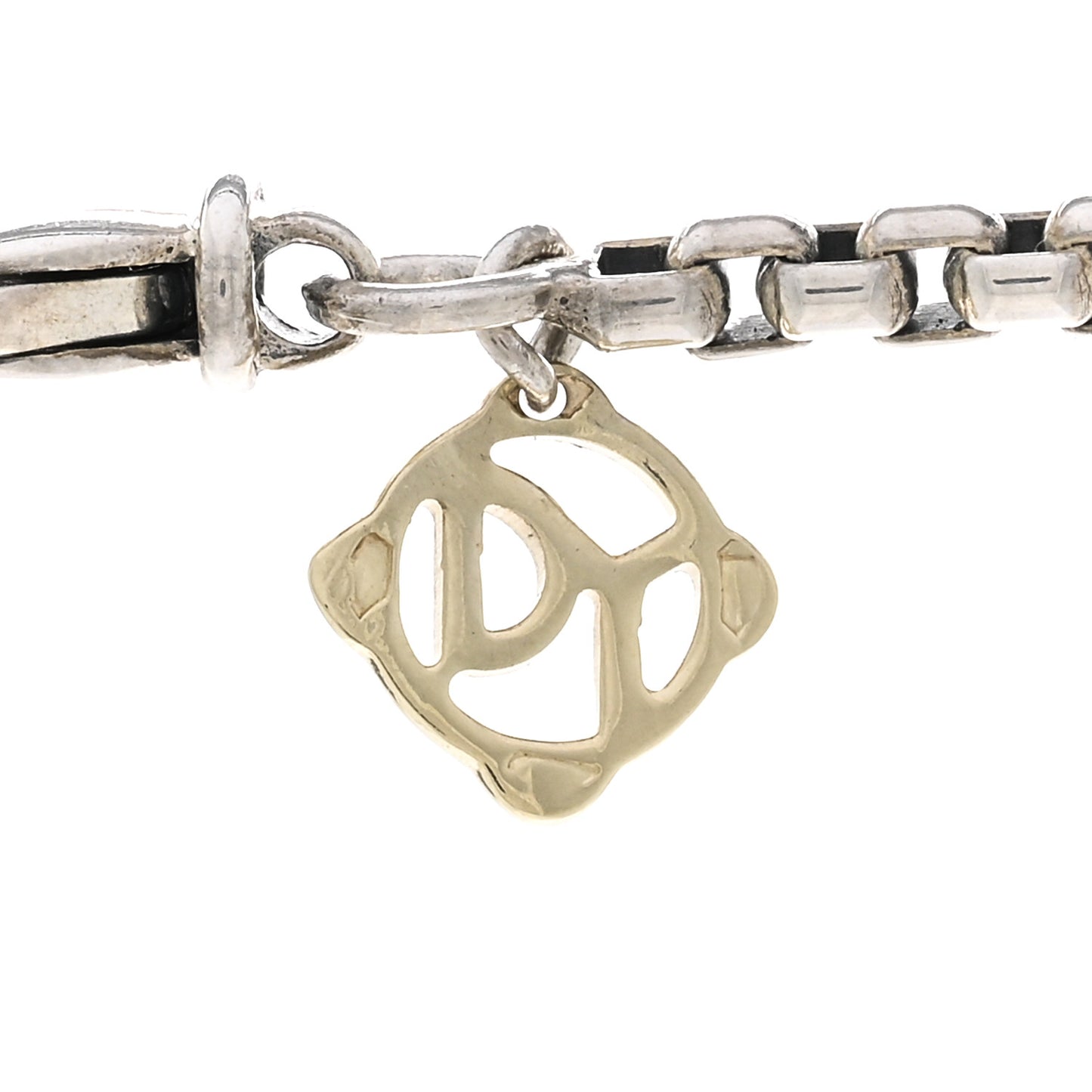 Sterling Silver 14K Yellow Gold Diamond Moonstone 14mm Albion Enhancer Pendant Necklace