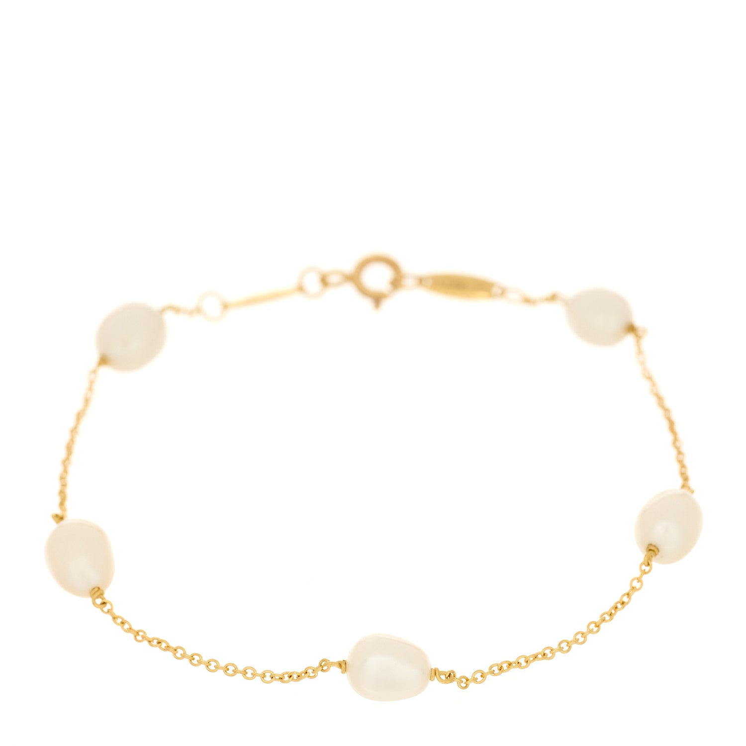 Tiffany 18K Yellow Gold Cultured Pearl 5.5-6mm Elsa Peretti Pearls By The Yard Bracelet 1 of 5