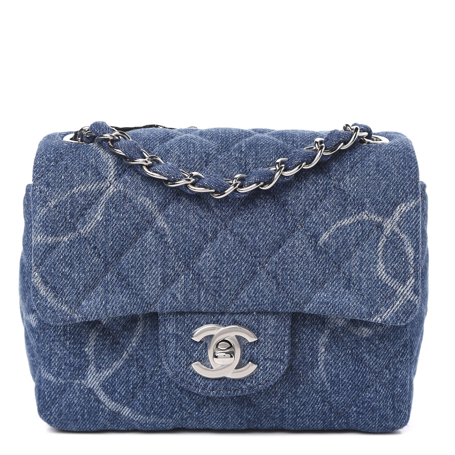 Chanel Denim CC Quilted Mini Square Flap Blue 1 of 11