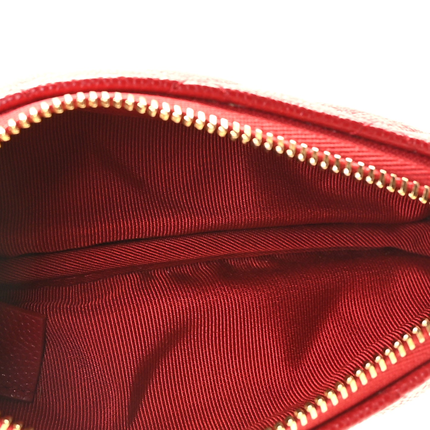 Caviar Quilted Small Cosmetic Case Red