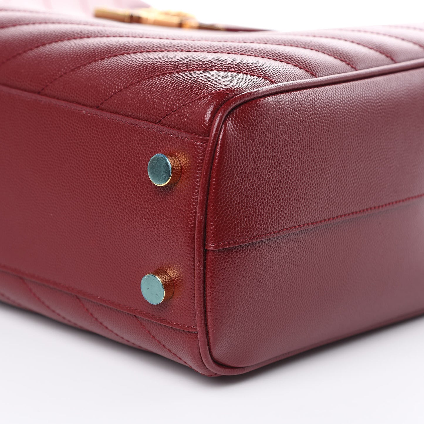 Grain De Poudre Matelasse Chevron Monogram Shopping Bag Oxblood