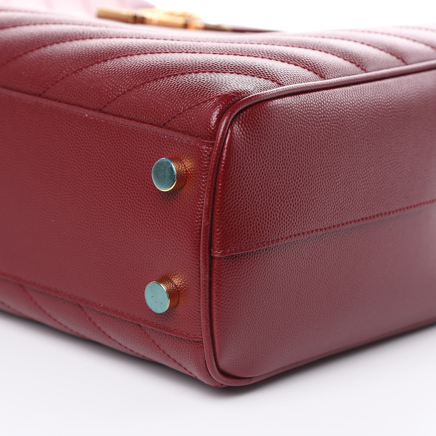 Saint Laurent Grain De Poudre Matelasse Chevron Monogram Shopping Bag Oxblood 10 of 10