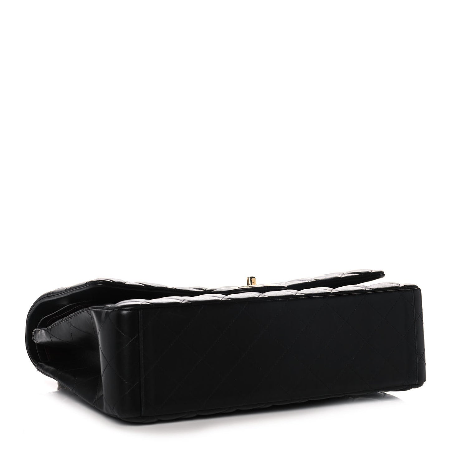 Lambskin Quilted Maxi Double Flap Black