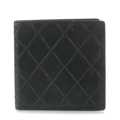 Chanel Calfskin Diamond Stitched Bi-Fold Wallet Black 1 of 8