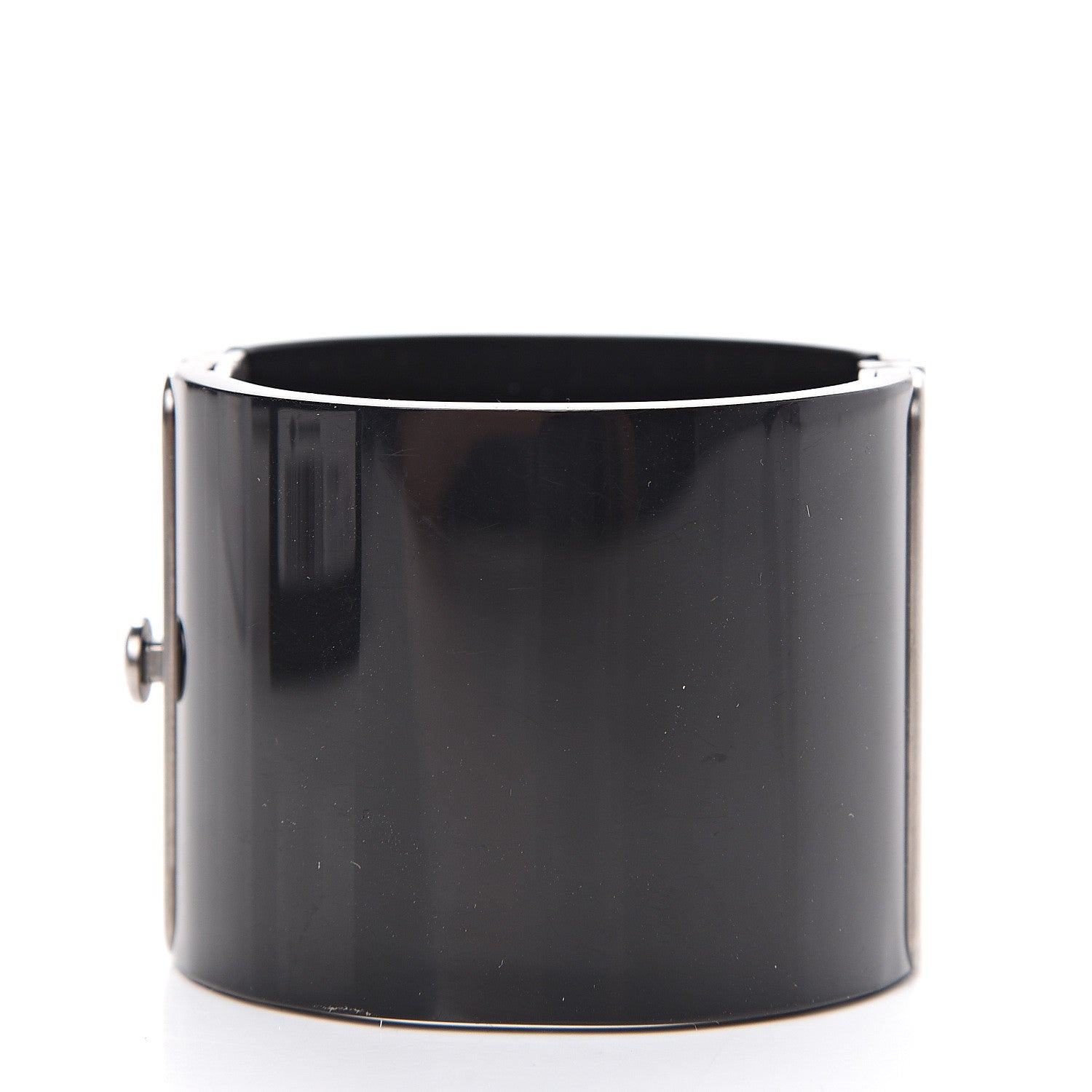 Chanel Resin Baguette Crystal CC Cuff Black 3 of 5
