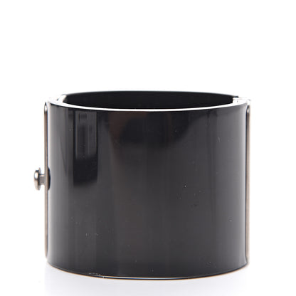 Chanel Resin Baguette Crystal CC Cuff Black 3 of 5