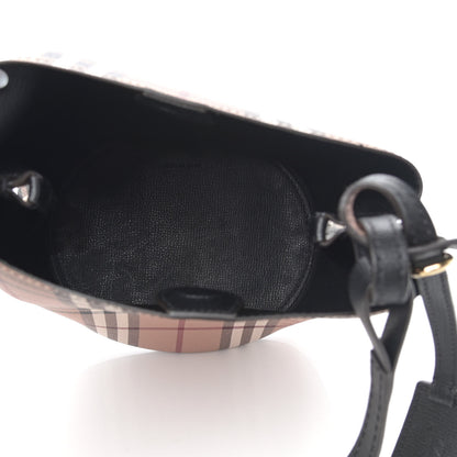 Burberry Haymarket Check Colours Small Lorne Bucket Crossbody Black 5 of 11