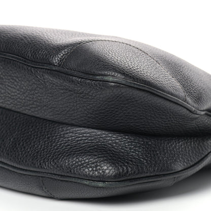 Prada Vitello Daino Pushlock Hobo Black 8 of 13
