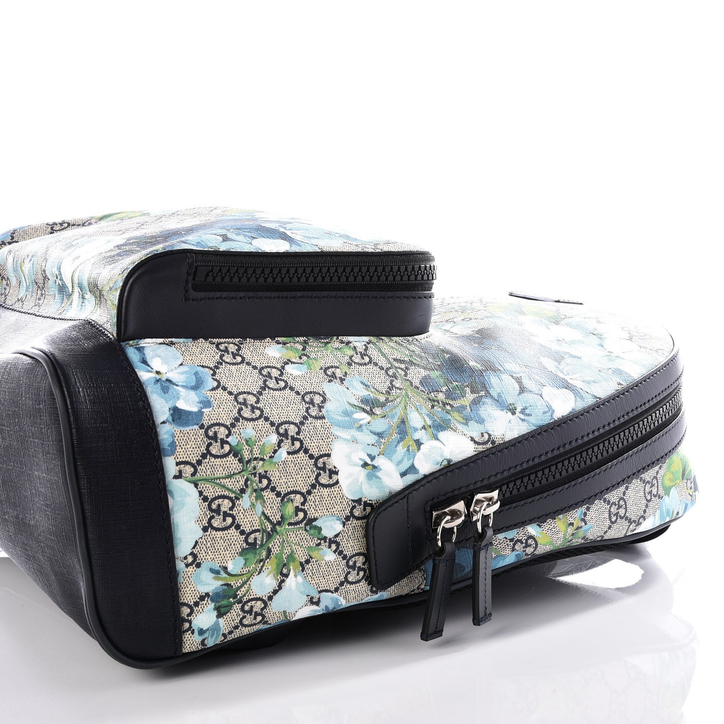 GG Supreme Monogram Blooms Medium Day Backpack Beige Blue Navy