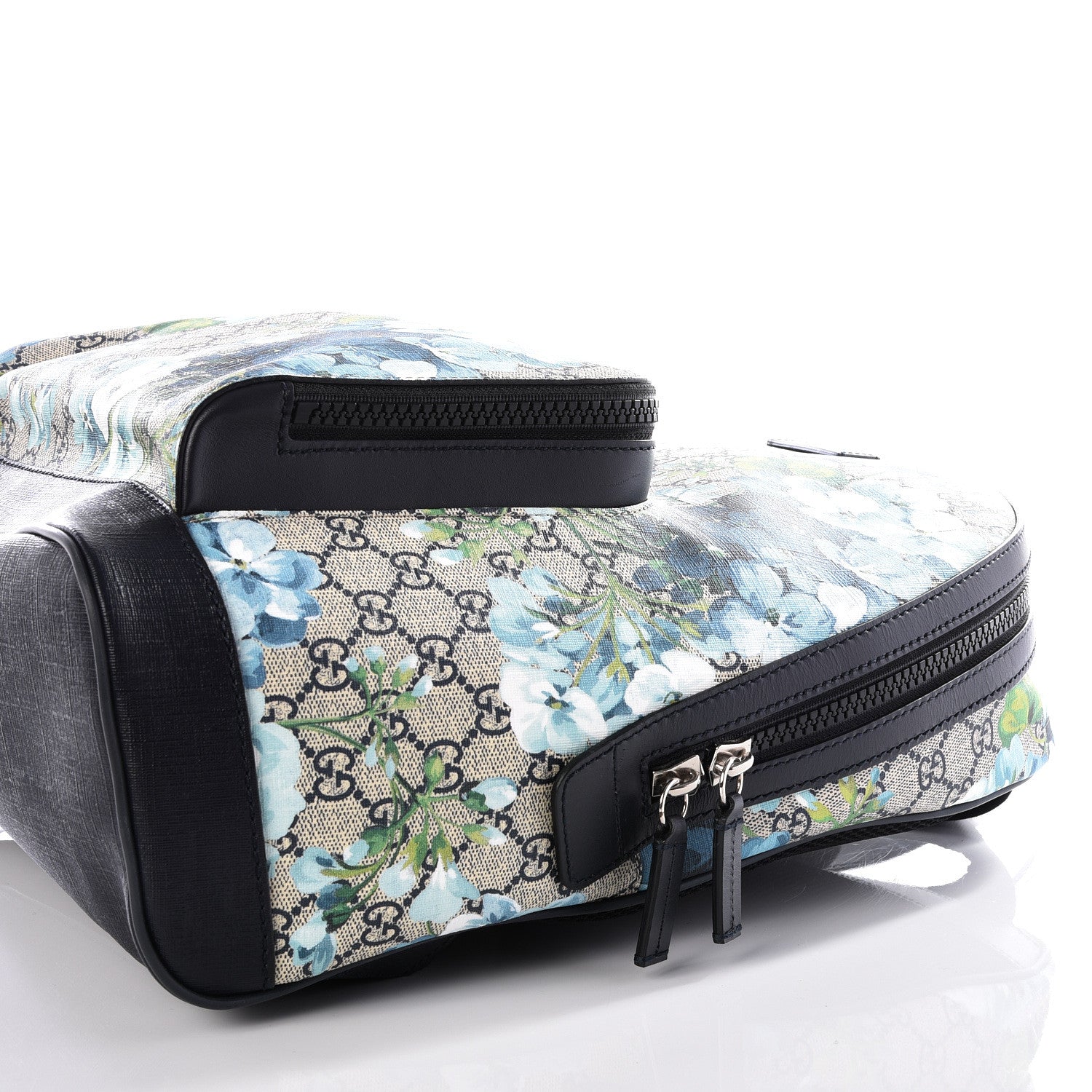 Gucci GG Supreme Monogram Blooms Medium Day Backpack Beige Blue Navy 9 of 12