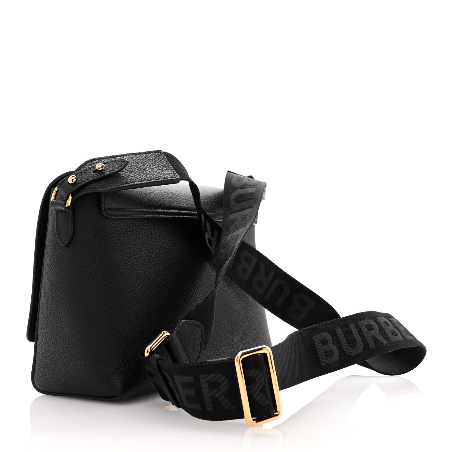 Burberry Coated Canvas Calfskin Vintage Check Medium Note Crossbody Bag Black 3 of 10