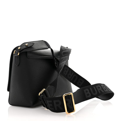 Burberry Coated Canvas Calfskin Vintage Check Medium Note Crossbody Bag Black 3 of 10