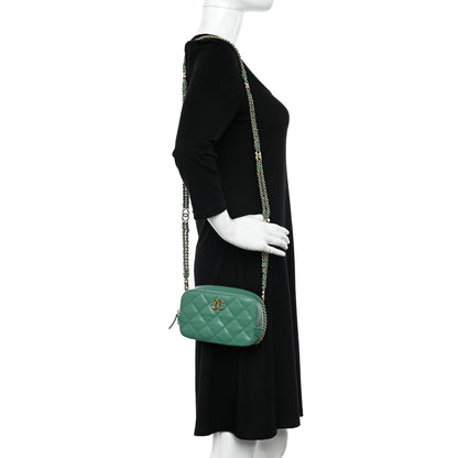Chanel Caviar Quilted Mini CC You Camera Case Dark Green 2 of 10