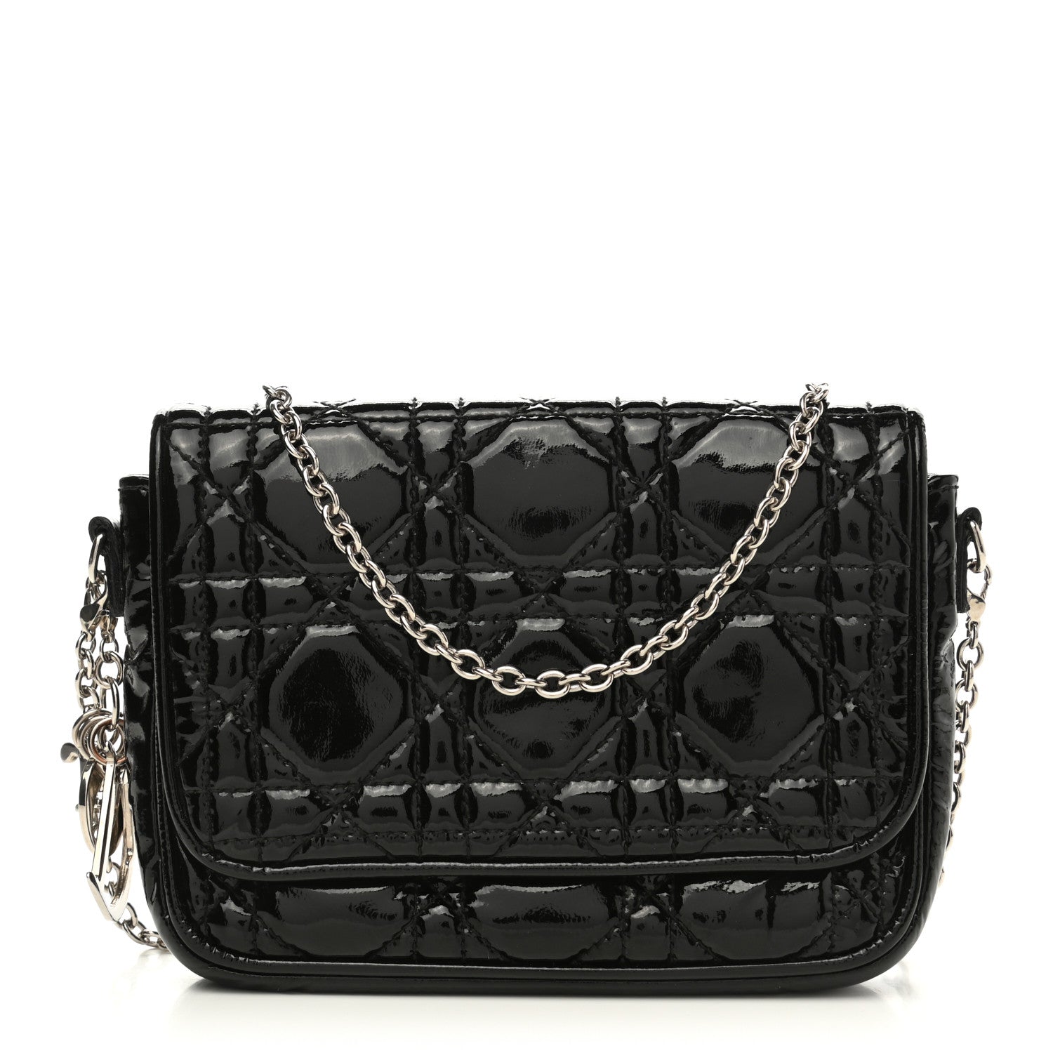 Christian Dior Patent Cannage Lady Dior Pochette Black 1 of 8