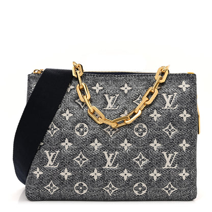 Louis Vuitton Lambskin Printed Monoglam Coussin PM Blue 1 of 11