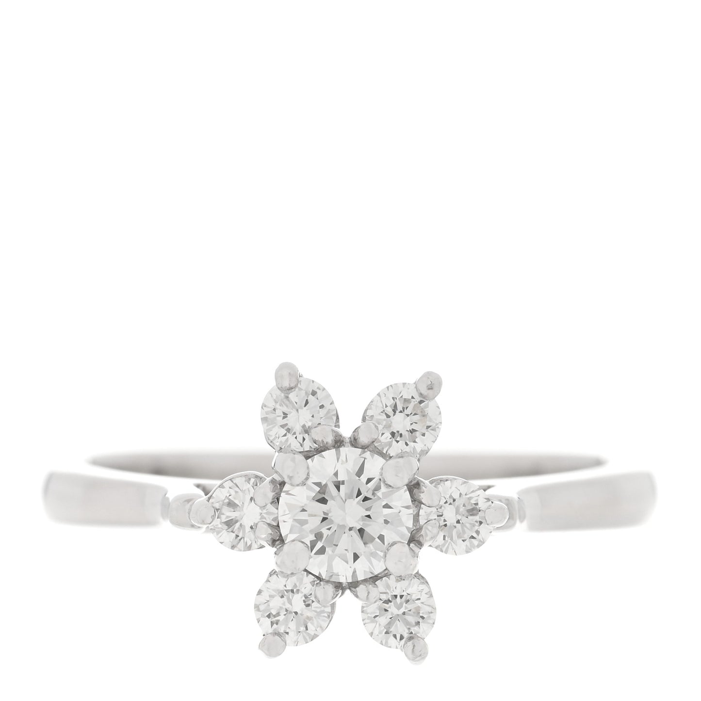 Platinum Diamond Flower Ring 49 4.75
