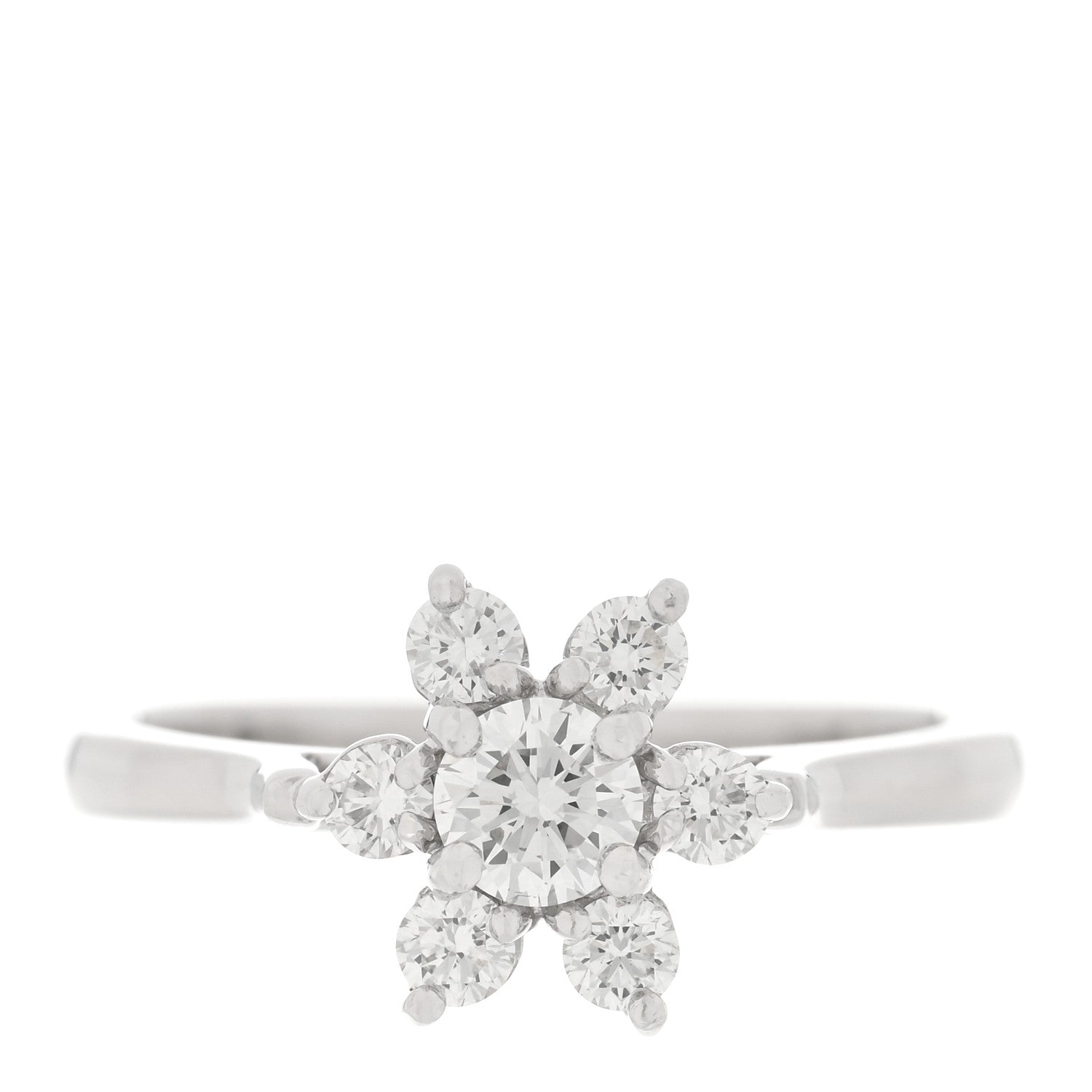 Tiffany Platinum Diamond Flower Ring 49 4.75 1 of 7