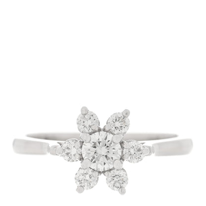 Tiffany Platinum Diamond Flower Ring 49 4.75 1 of 7