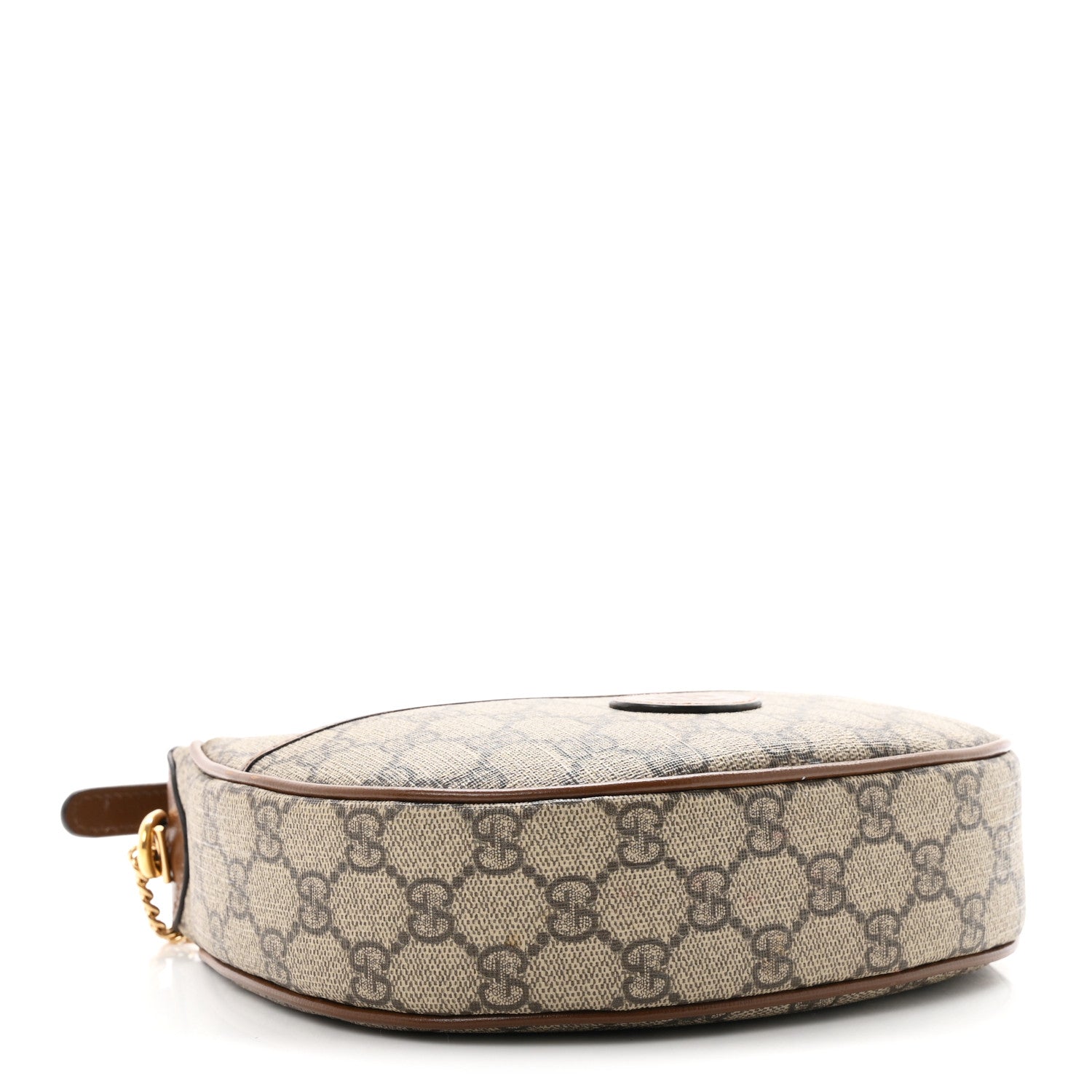 Gucci GG Supreme Monogram Azalea Calfskin Mini Retro Interlocking G Half Moon Bag Beige Ebony Brown Sugar 4 of 11