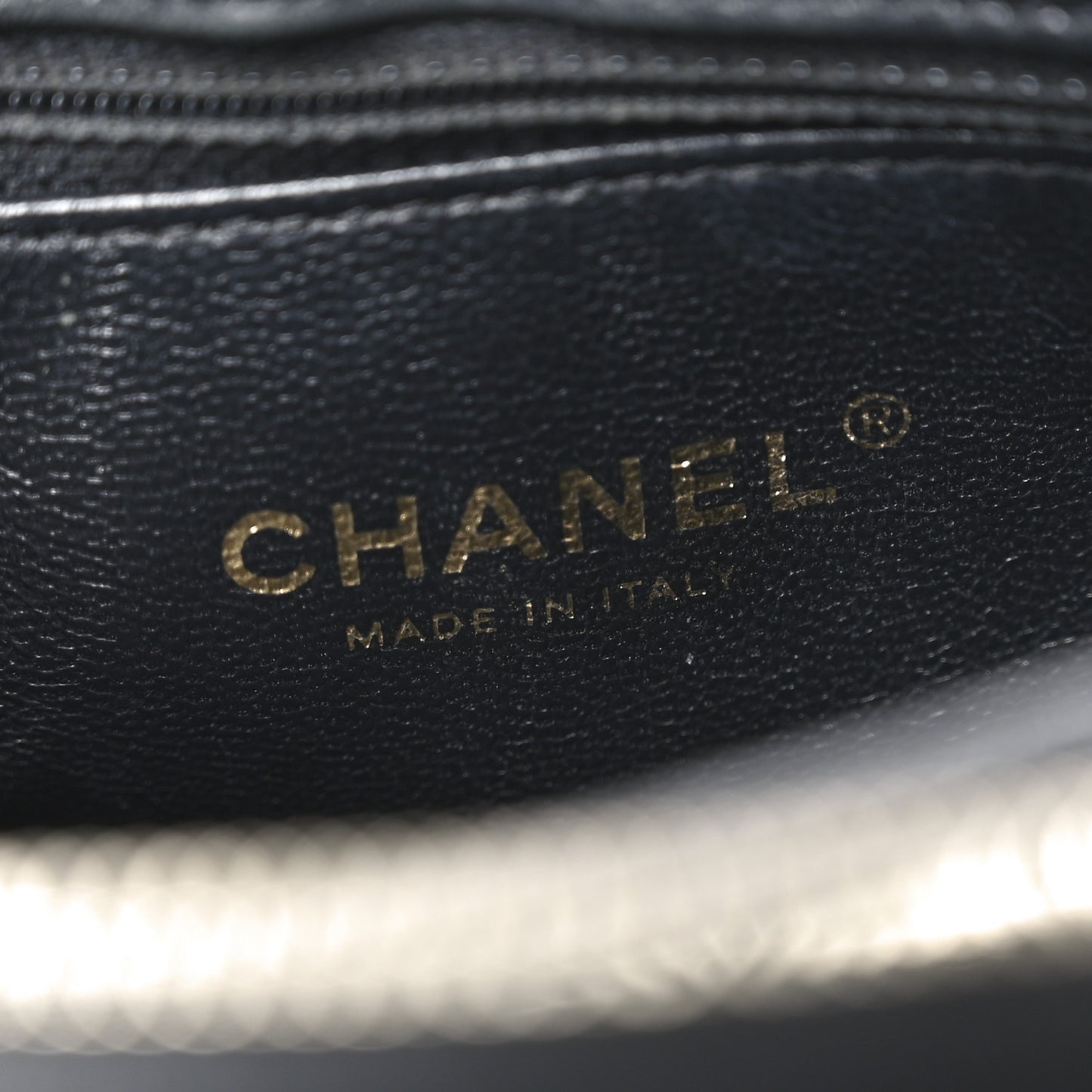 Lambskin Chevron Stitched Medium Envelope Flap Black