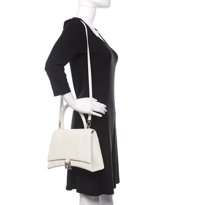 Balenciaga Grained Calfskin Medium Hourglass Top Handle Bag White 2 of 9