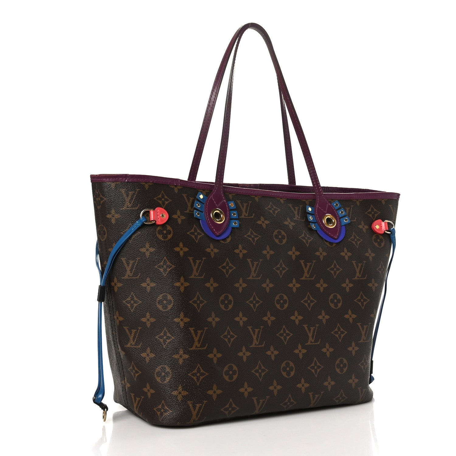 Louis Vuitton Monogram Totem Neverfull MM Magenta 3 of 11