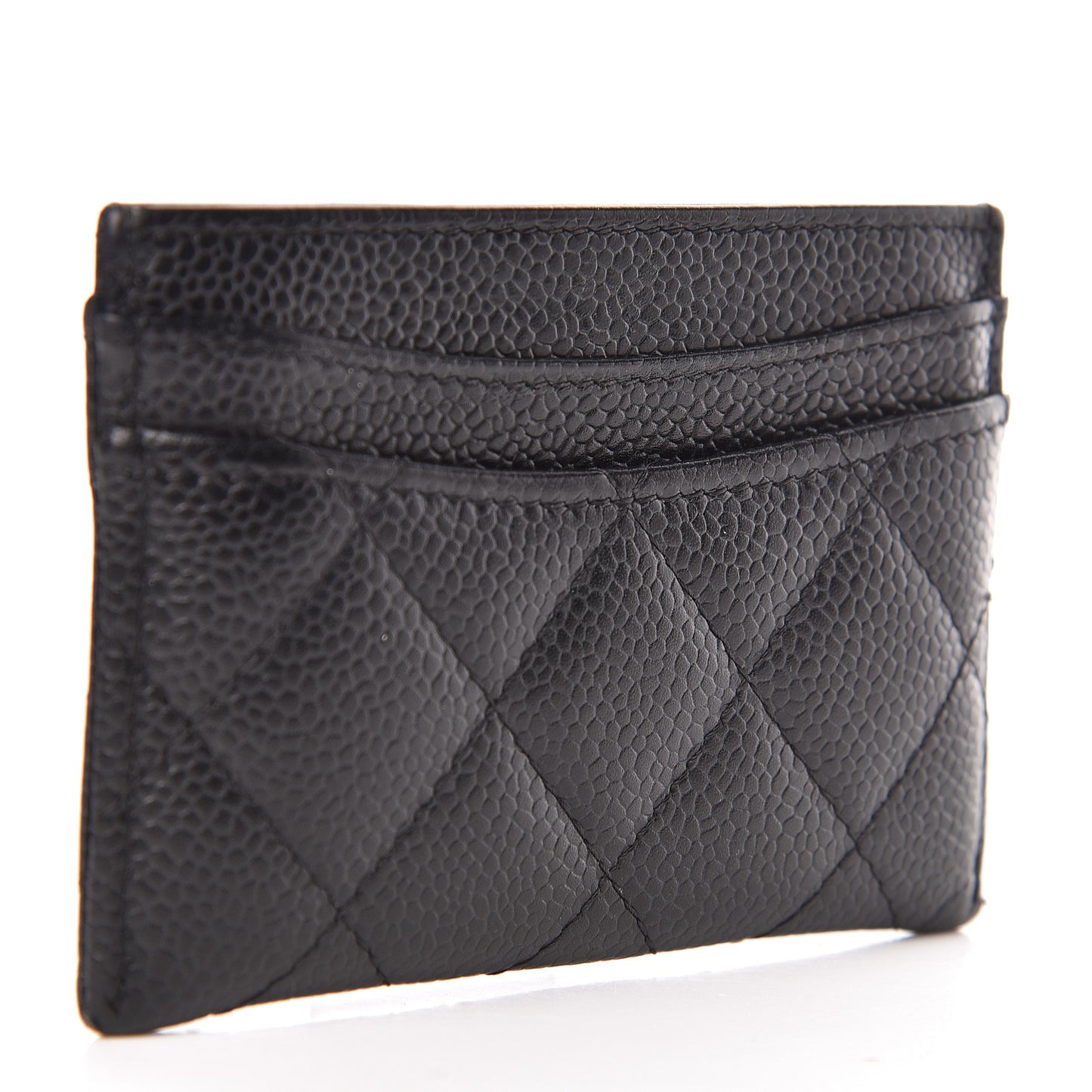 Caviar Quilted Card Holder Black