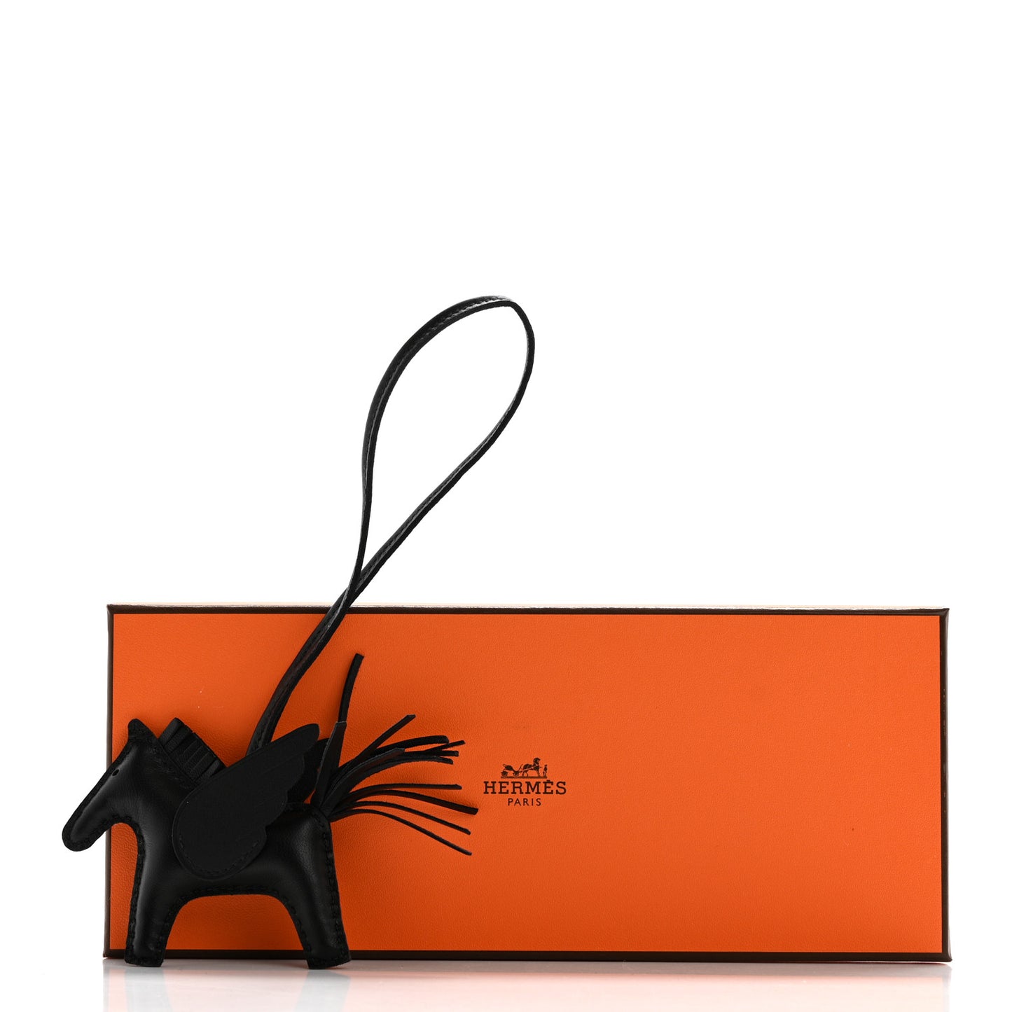 Milo Lambskin Grigri Rodeo Pegase Horse Bag Charm PM So Black